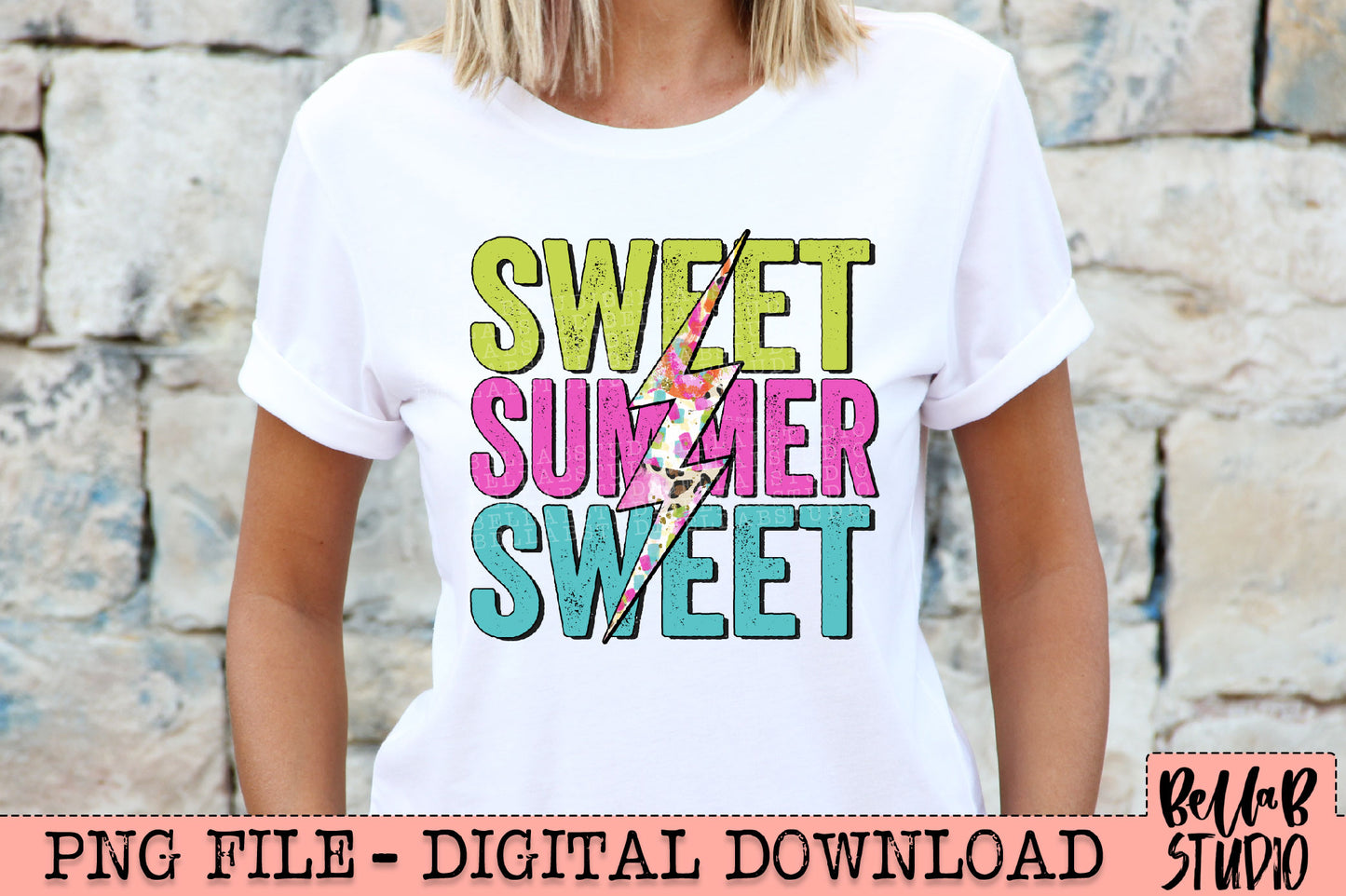 Sweet Summer Bright Bolt Sublimation Design