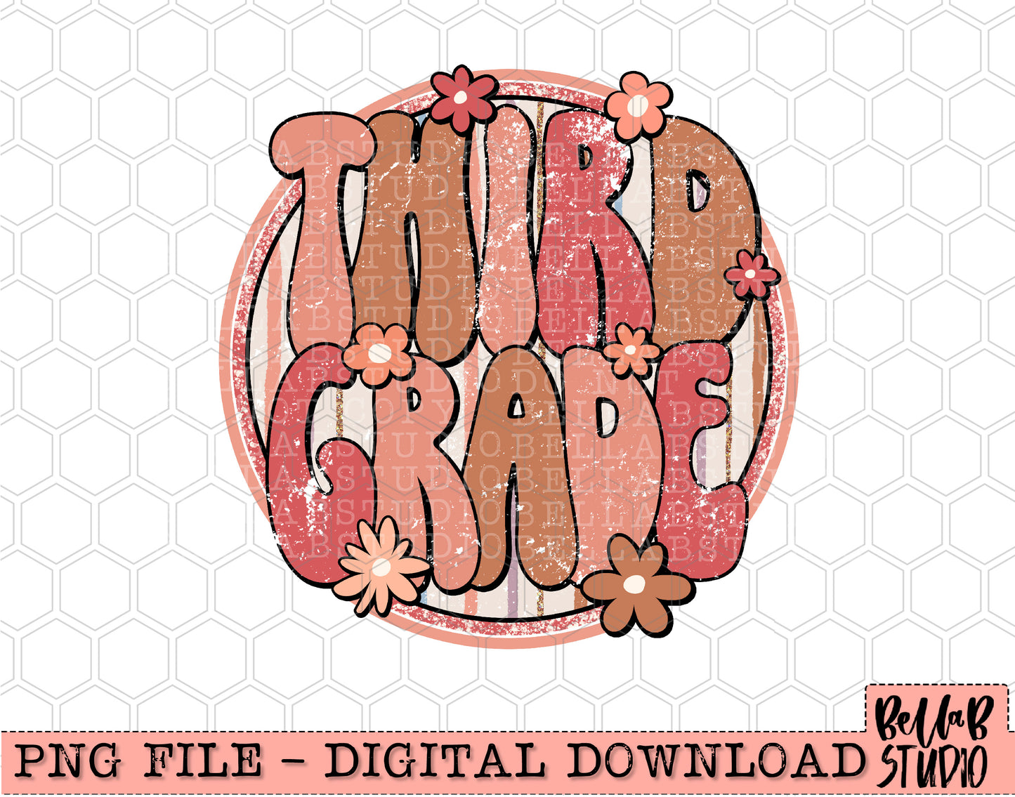 Boho Retro Third Grade PNG Design