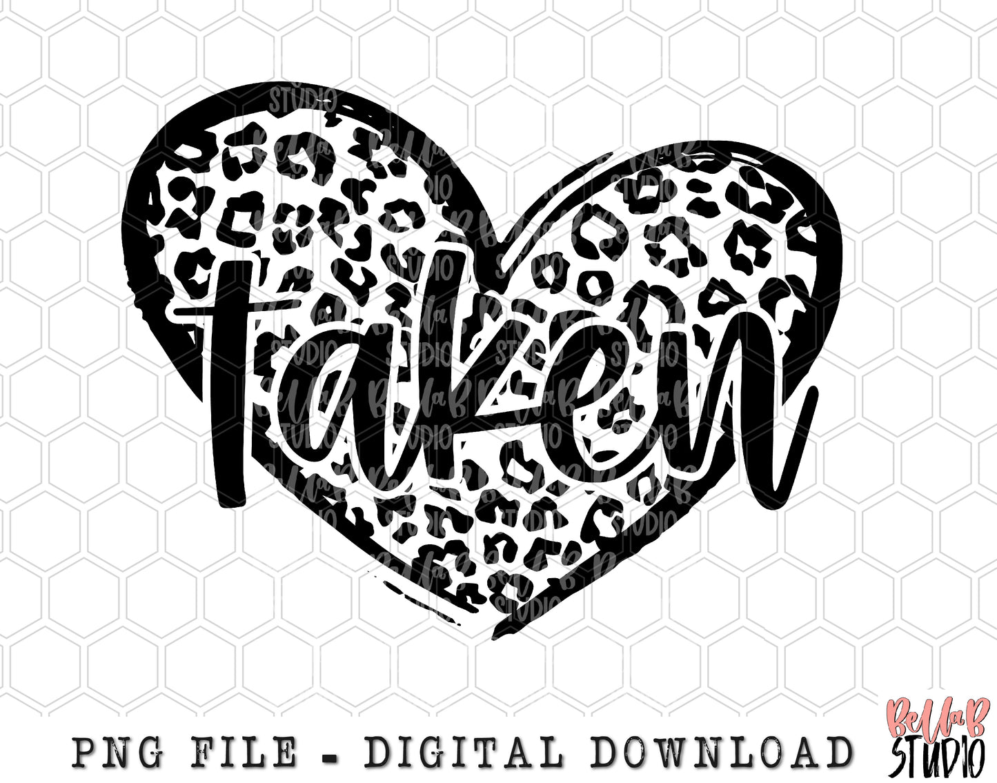 Taken Leopard Heart PNG Sublimation Design