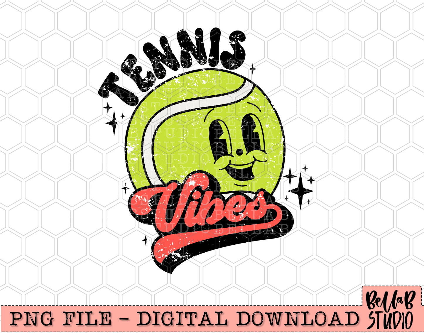 Tennis Vibes Retro Mascot PNG Design