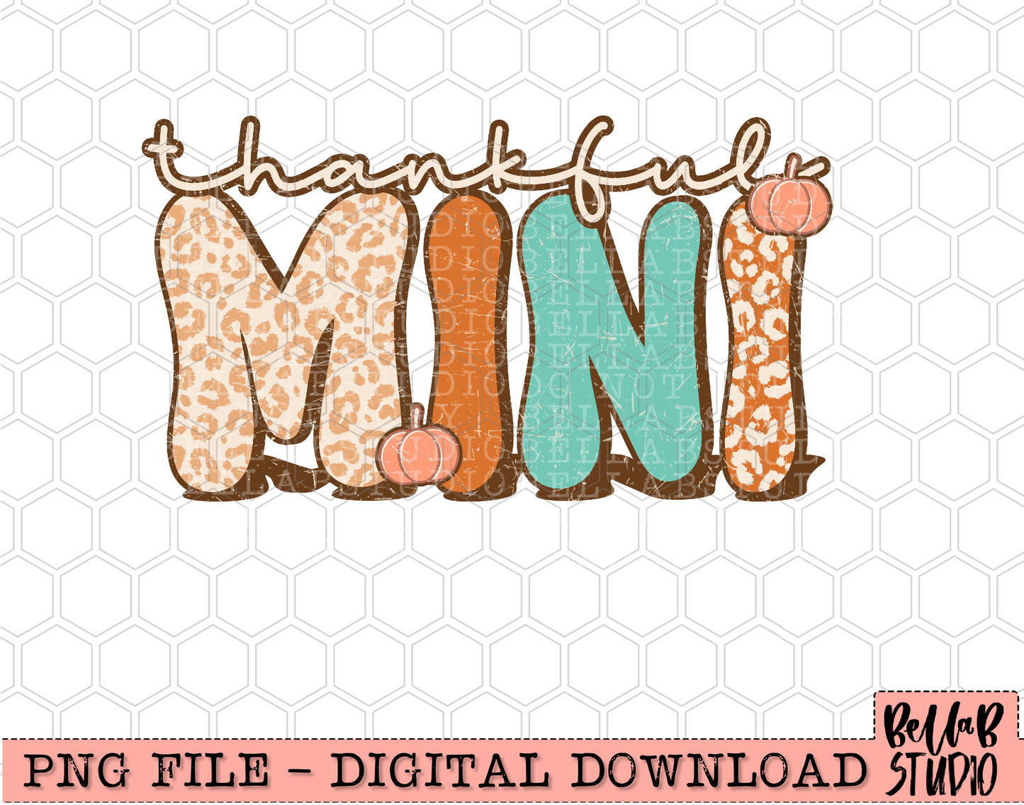Retro Thankful Mini PNG Design