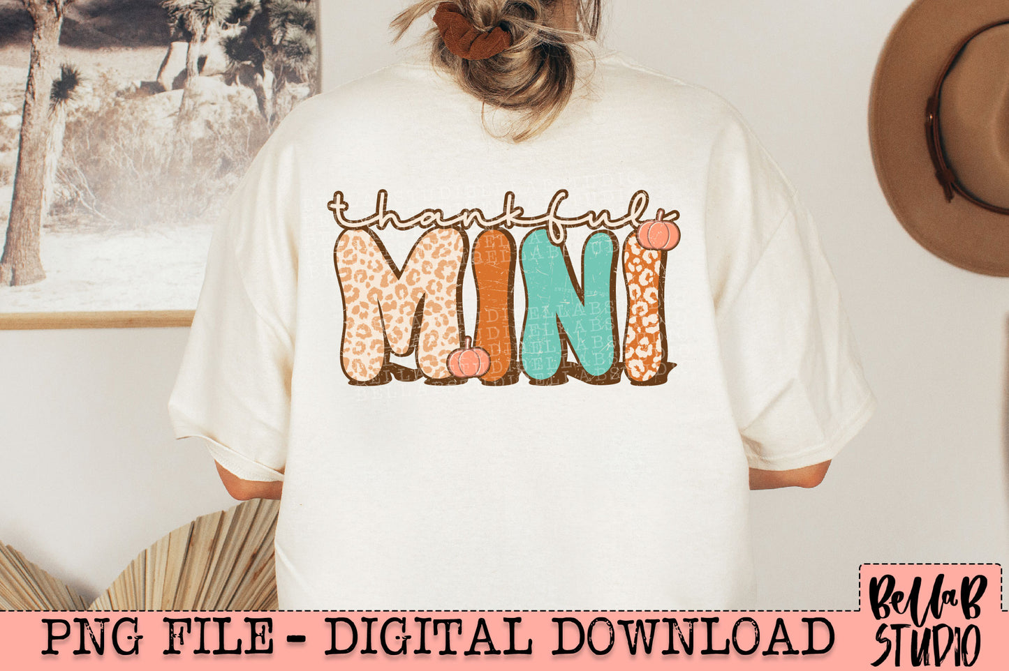Retro Thankful Mini PNG Design