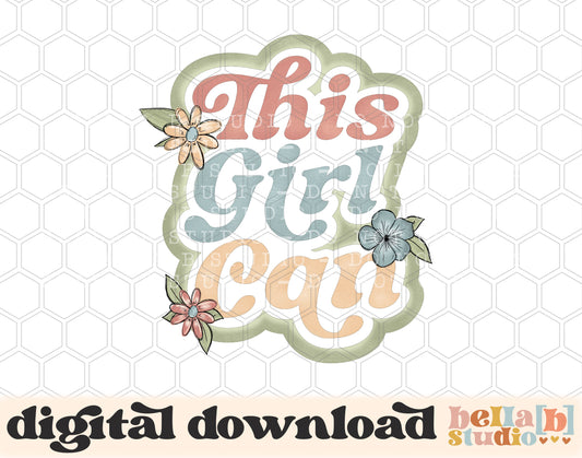 This Girl Can Floral PNG Design