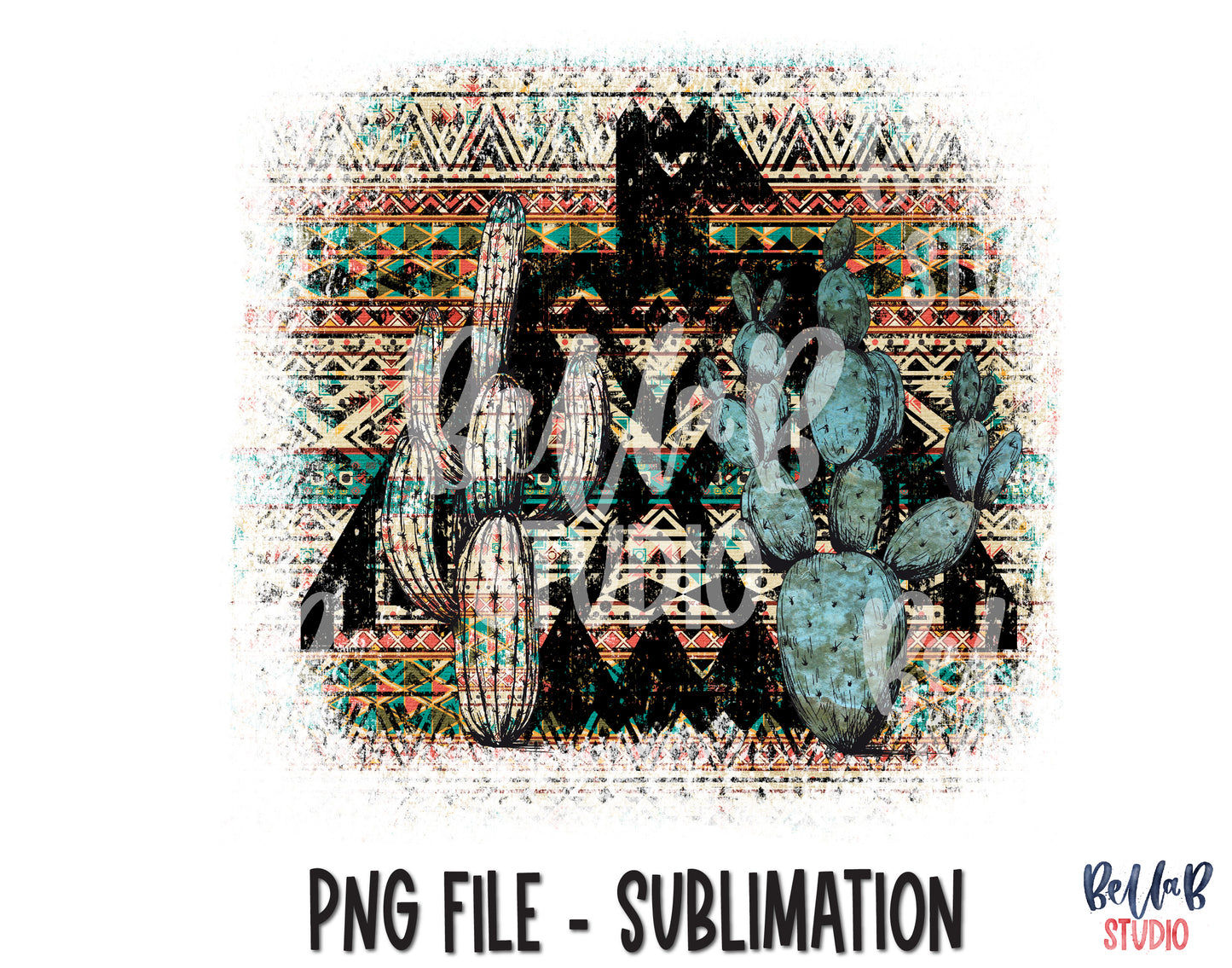 Tribal Thunderbird With Cactus Sublimation Design