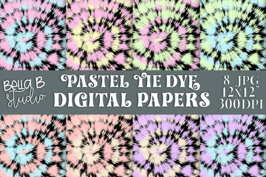 Pastel Tie Dye Digital Papers