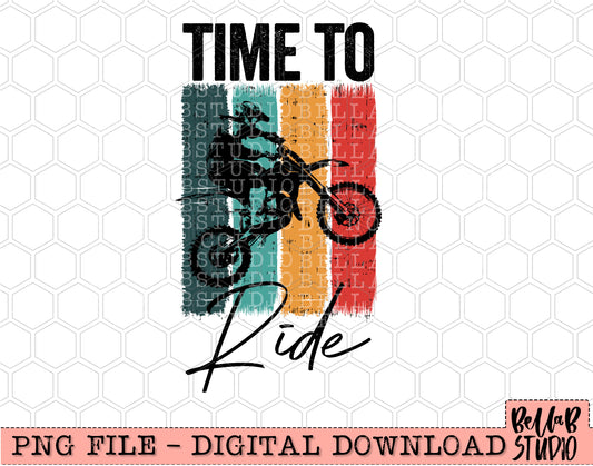 Time To Ride PNG Digital Design
