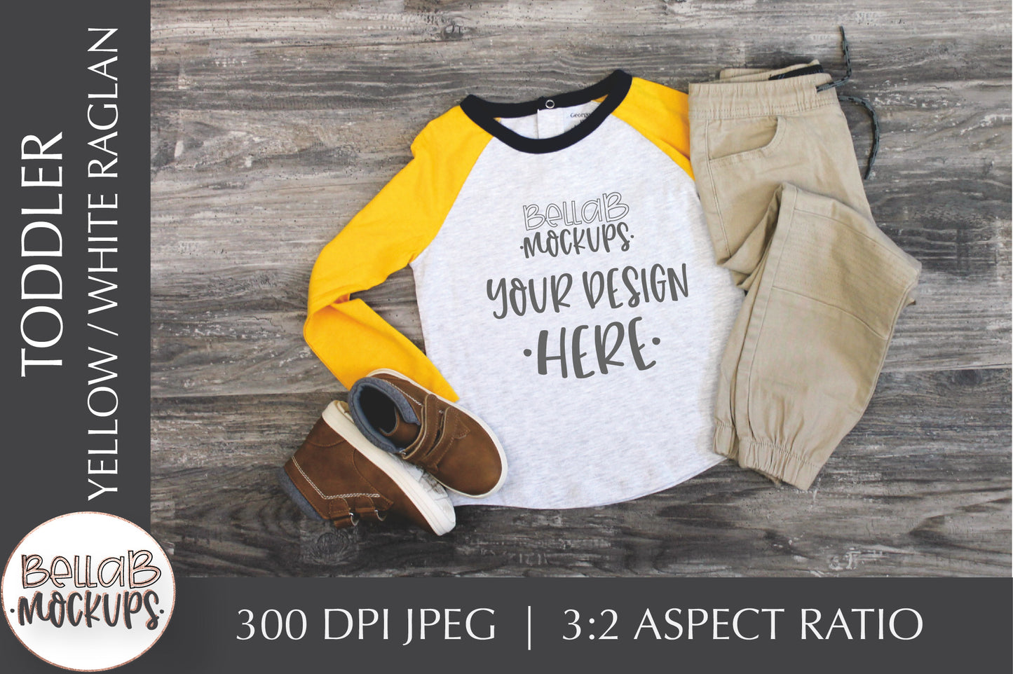 Toddler Boys White Raglan Mockup
