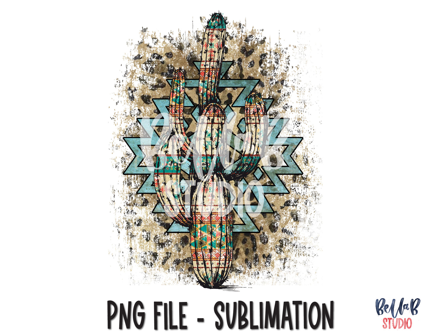 Tribal Cactus Sublimation Design