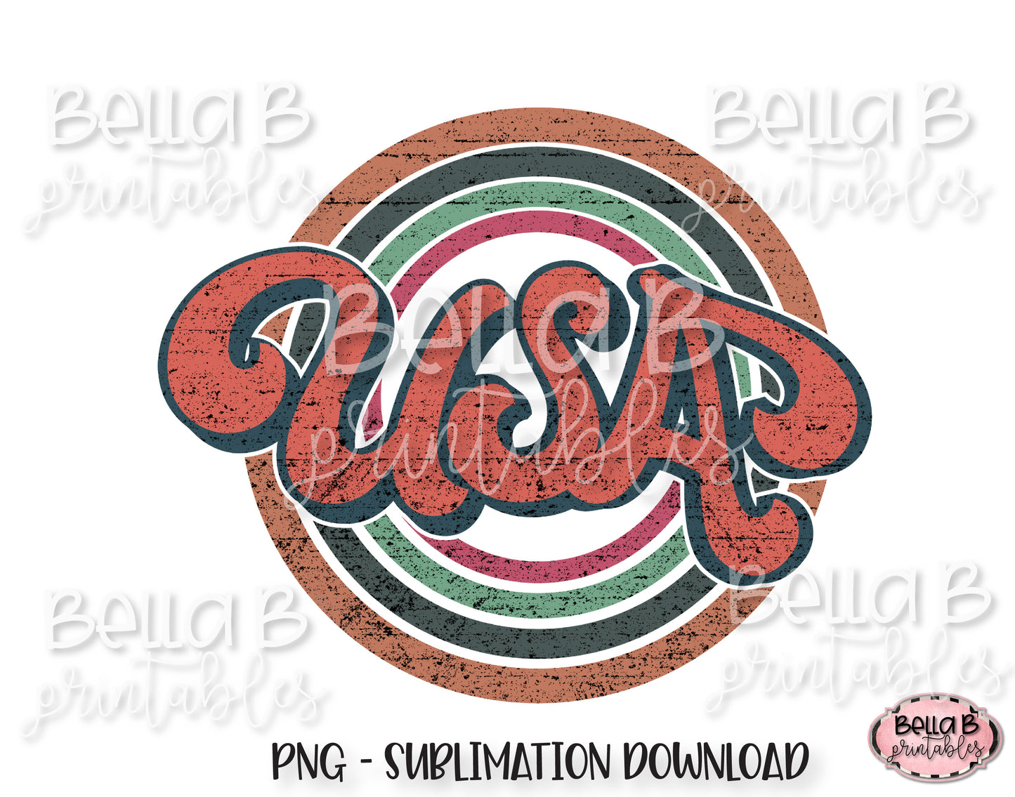 Vintage USA PNG, Retro America Sublimation Design
