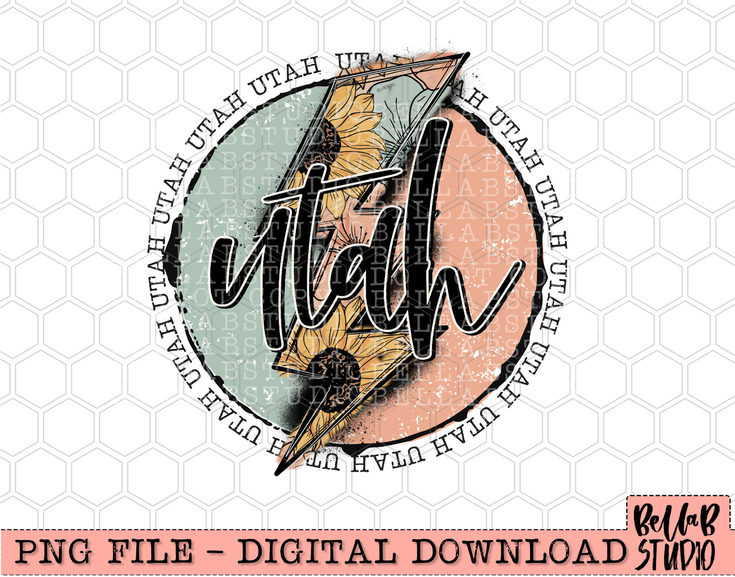 UTAH Sunflower Bolt PNG Design