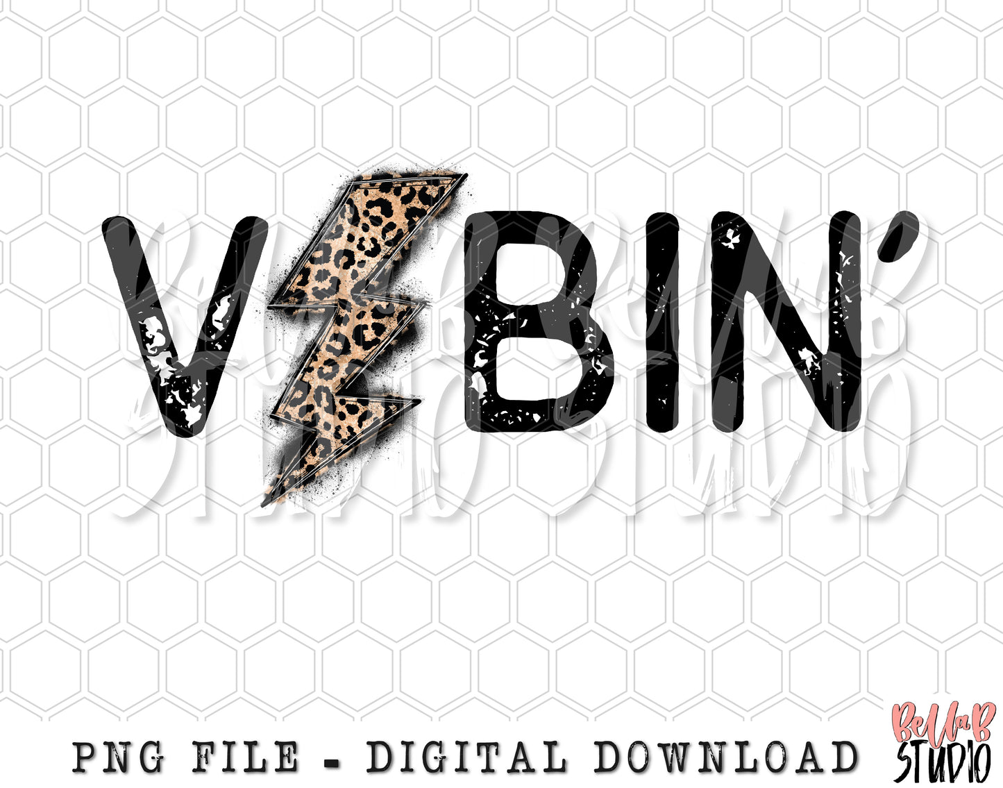 Lightning Bolt - Vibin' PNG Sublimation Design