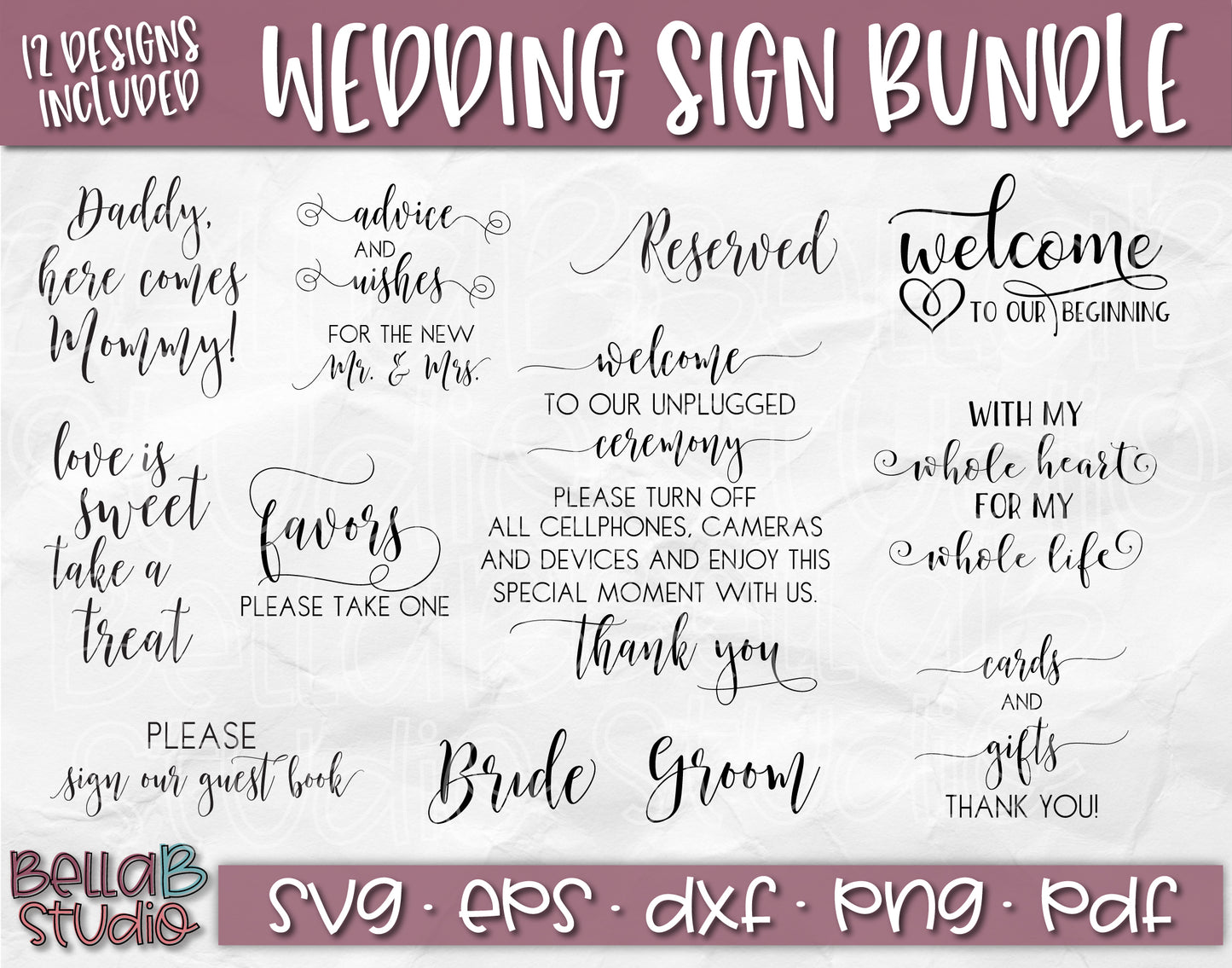 Wedding Sign SVG Bundle