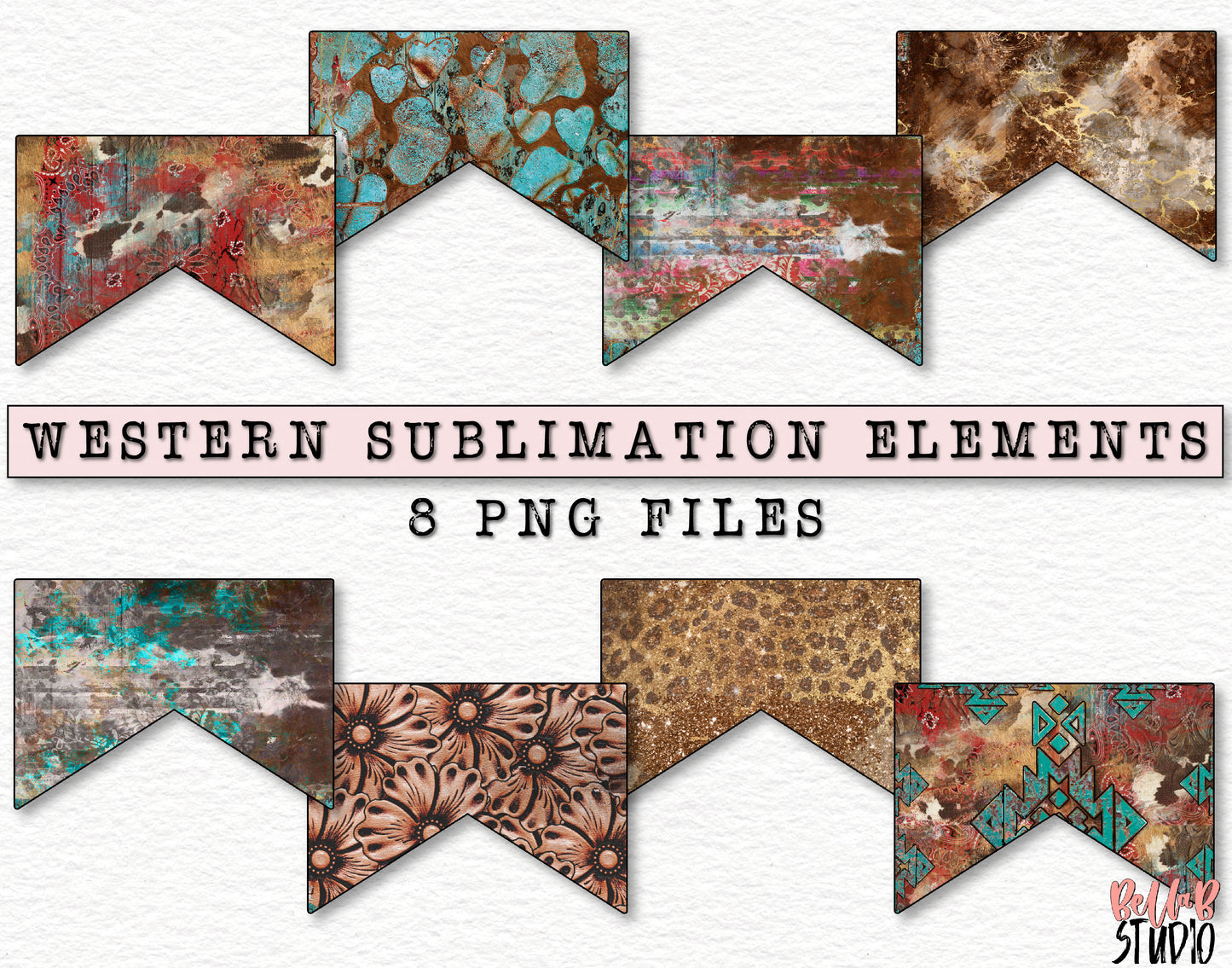 Grunge Western Sublimation Elements