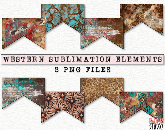 Grunge Western Sublimation Elements