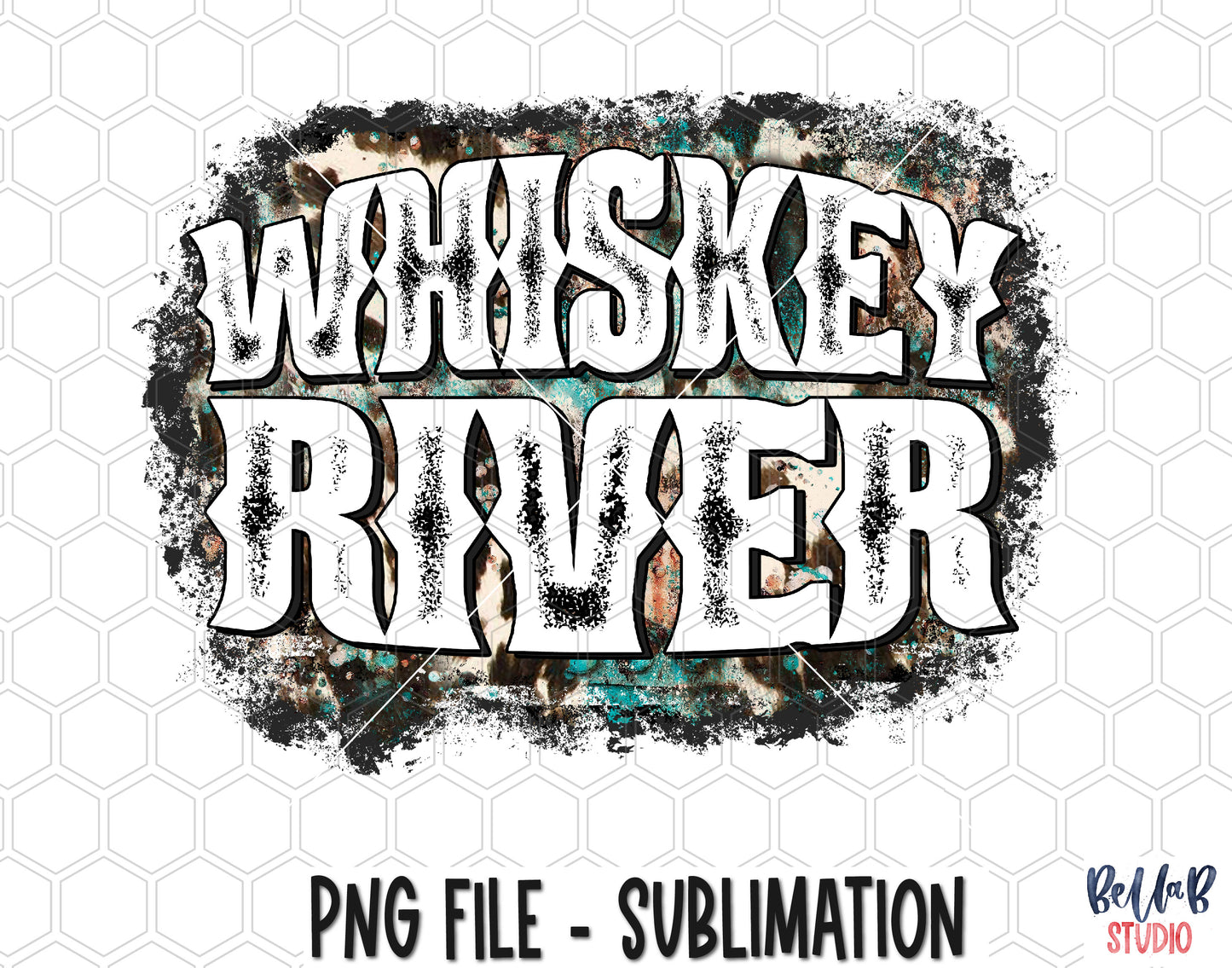 White- Whiskey River Sublimation Design