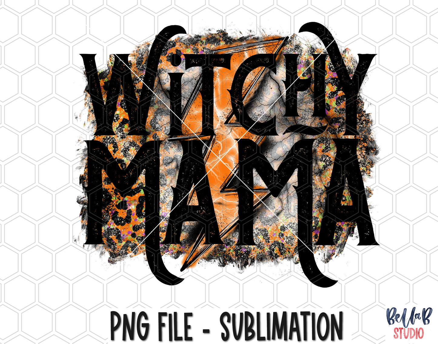 Lightning Bolt Witchy Mama Sublimation Design