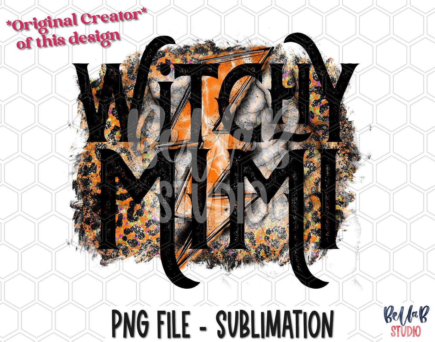 Lightning Bolt Witchy Mimi Sublimation Design