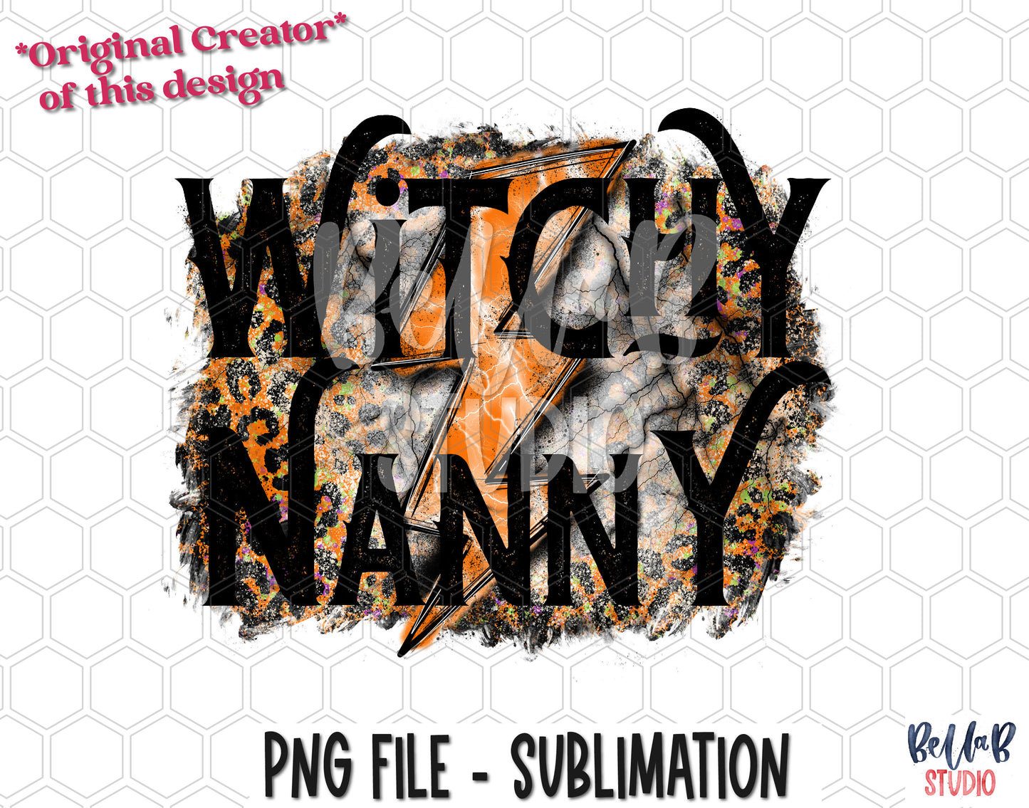 Lightning Bolt Witchy Nanny Sublimation Design