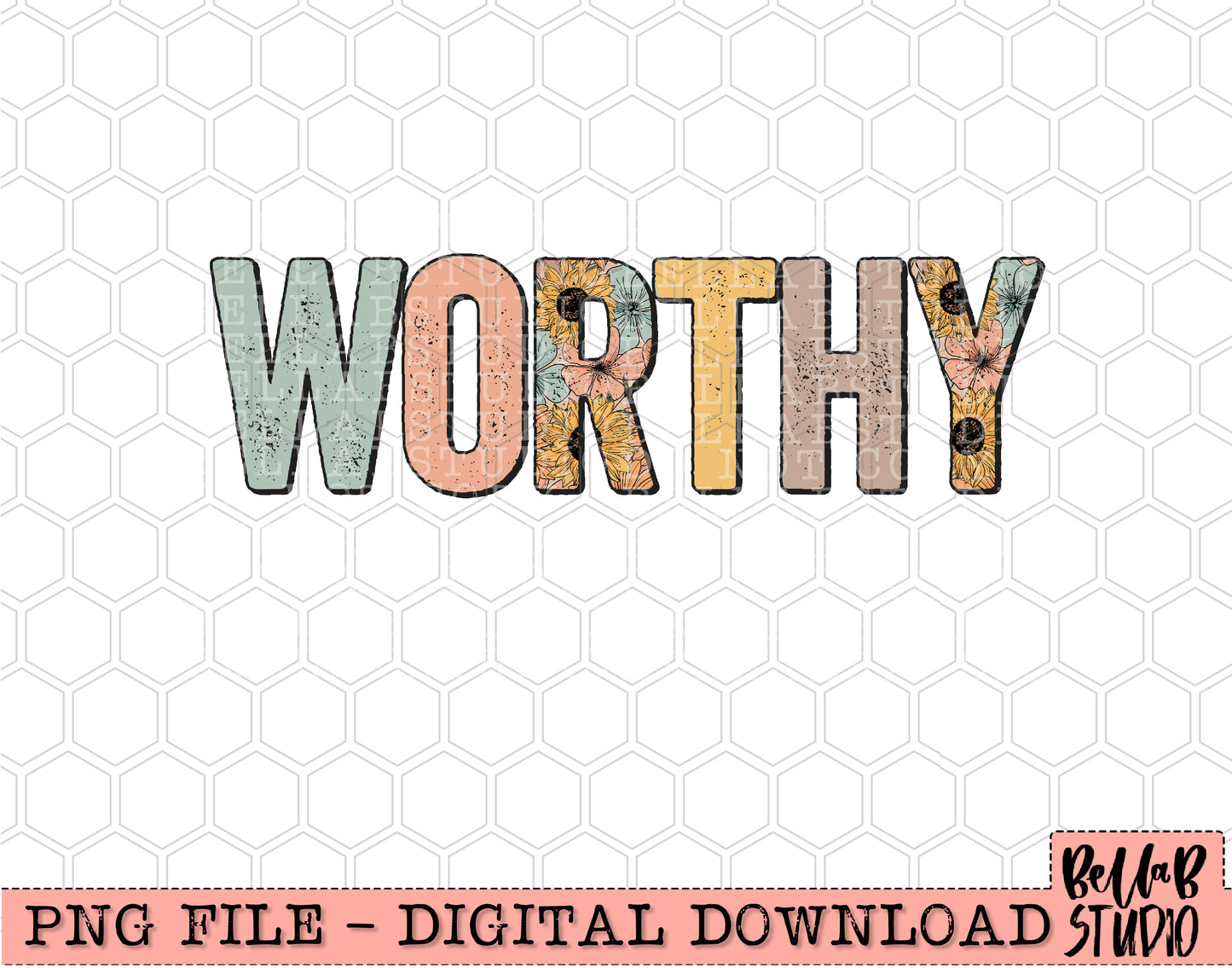 Worthy Retro Floral PNG Design