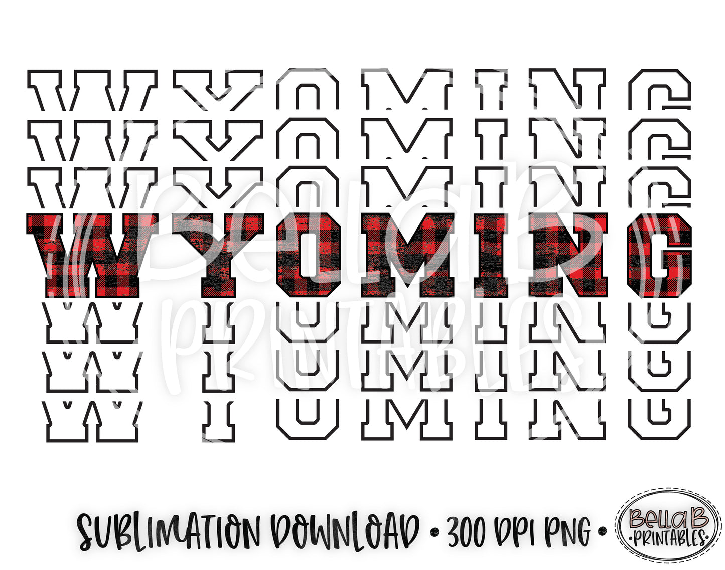 Wyoming State Sublimation Design, Mirrored State Design