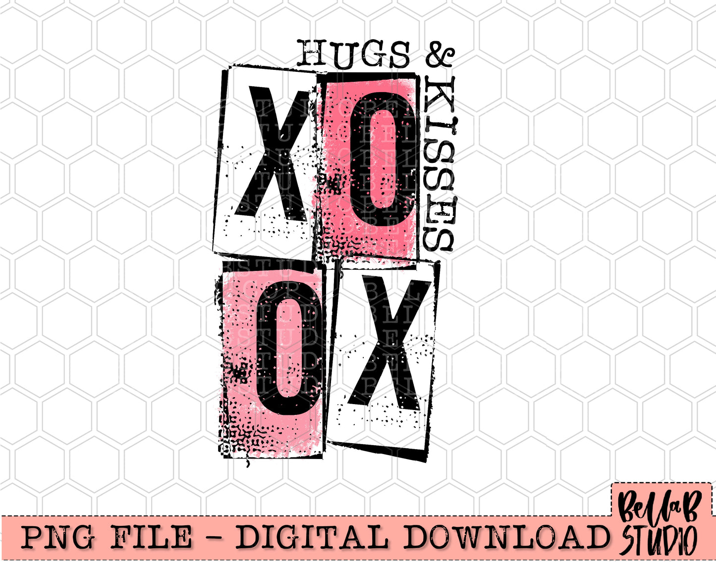 XOXO Hugs and Kisses PNG Sublimation Design