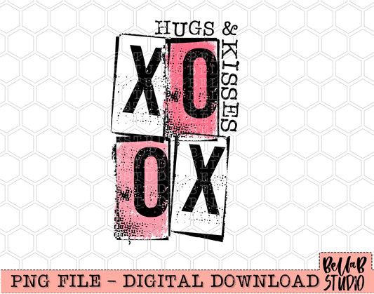 XOXO Hugs and Kisses  PNG Sublimation Design