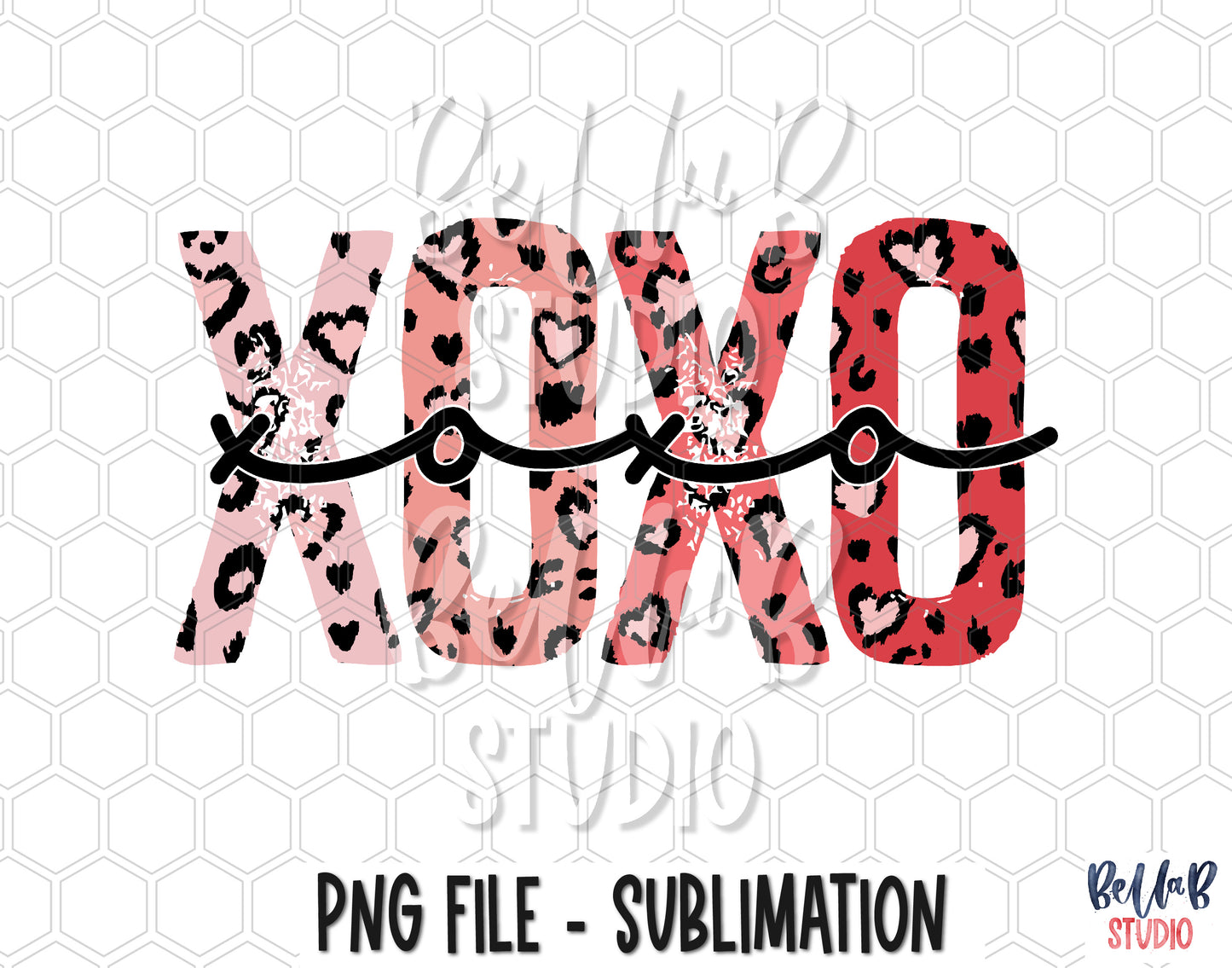 Leopard XOXO PNG Sublimation Design