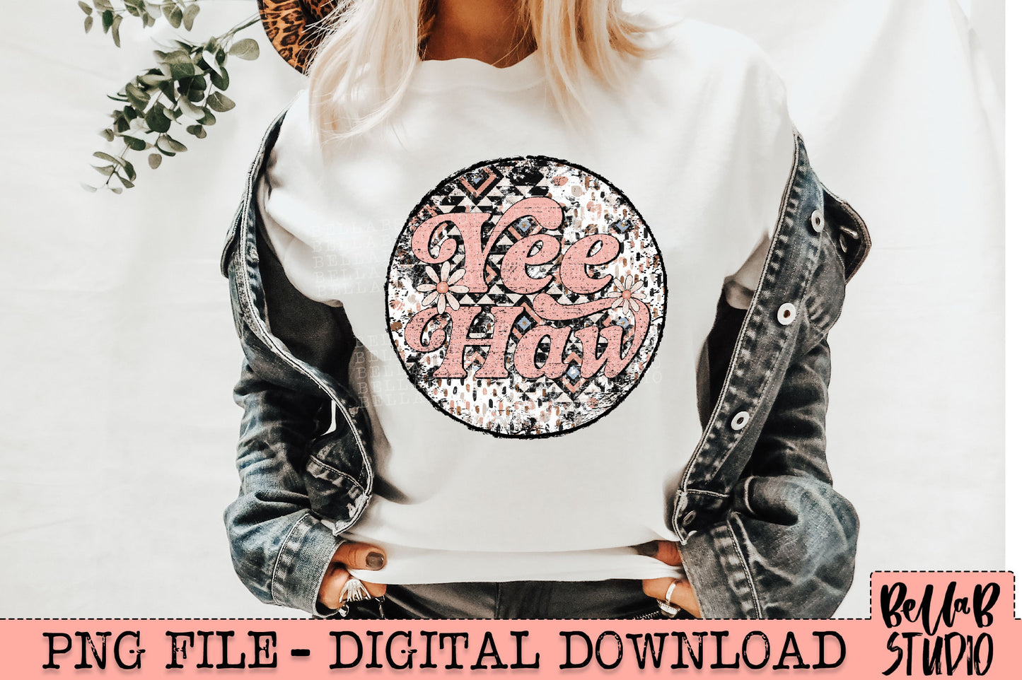 Western Floral Yeehaw PNG Sublimation Design