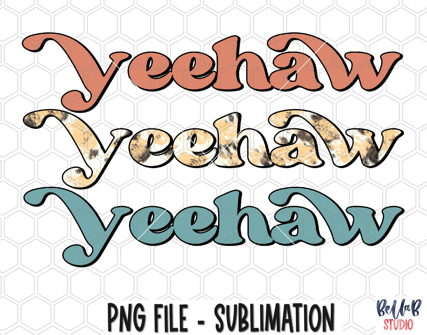 Retro Yeehaw Sublimation Design