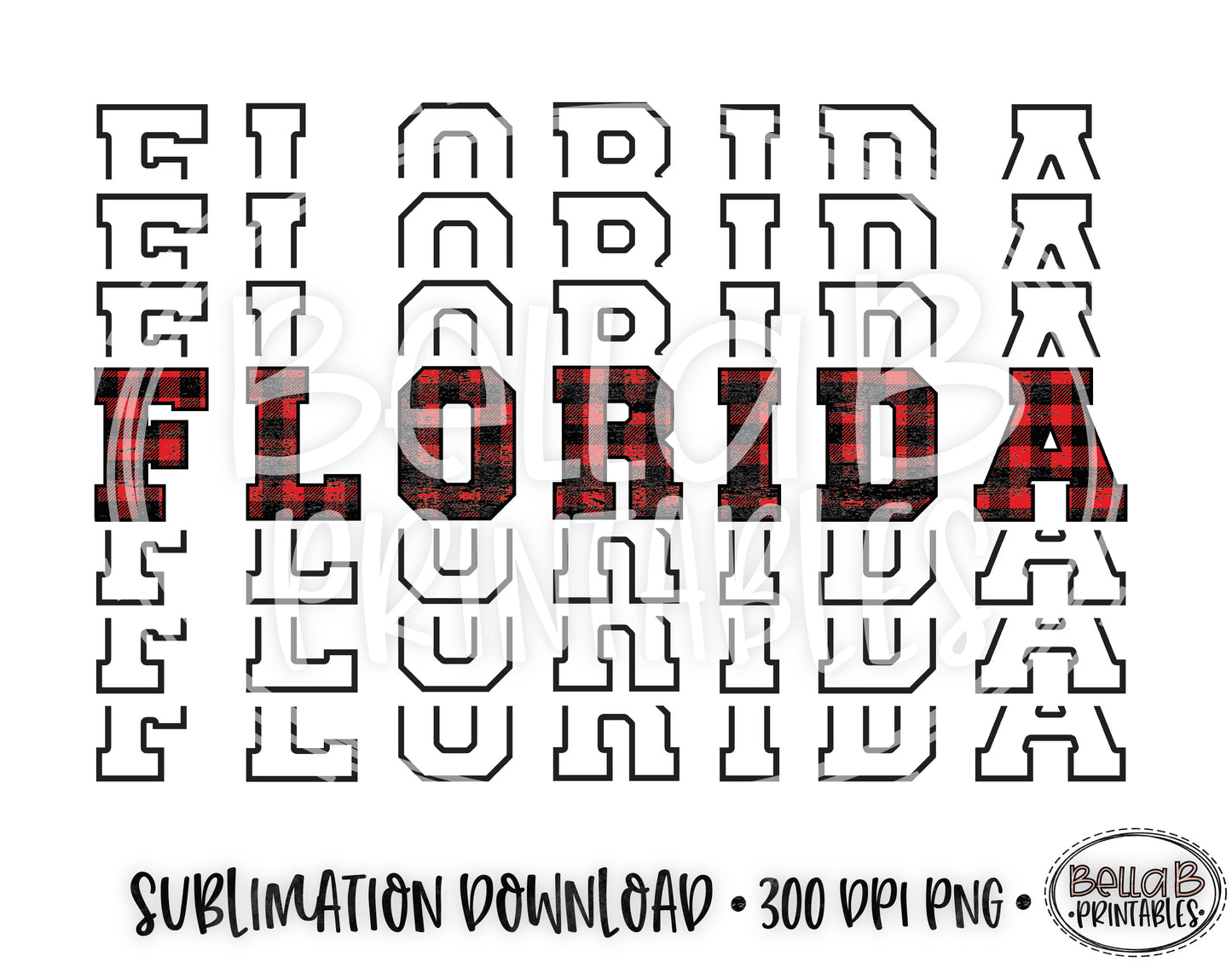 Florida State Sublimation Design, Mirrored State Design