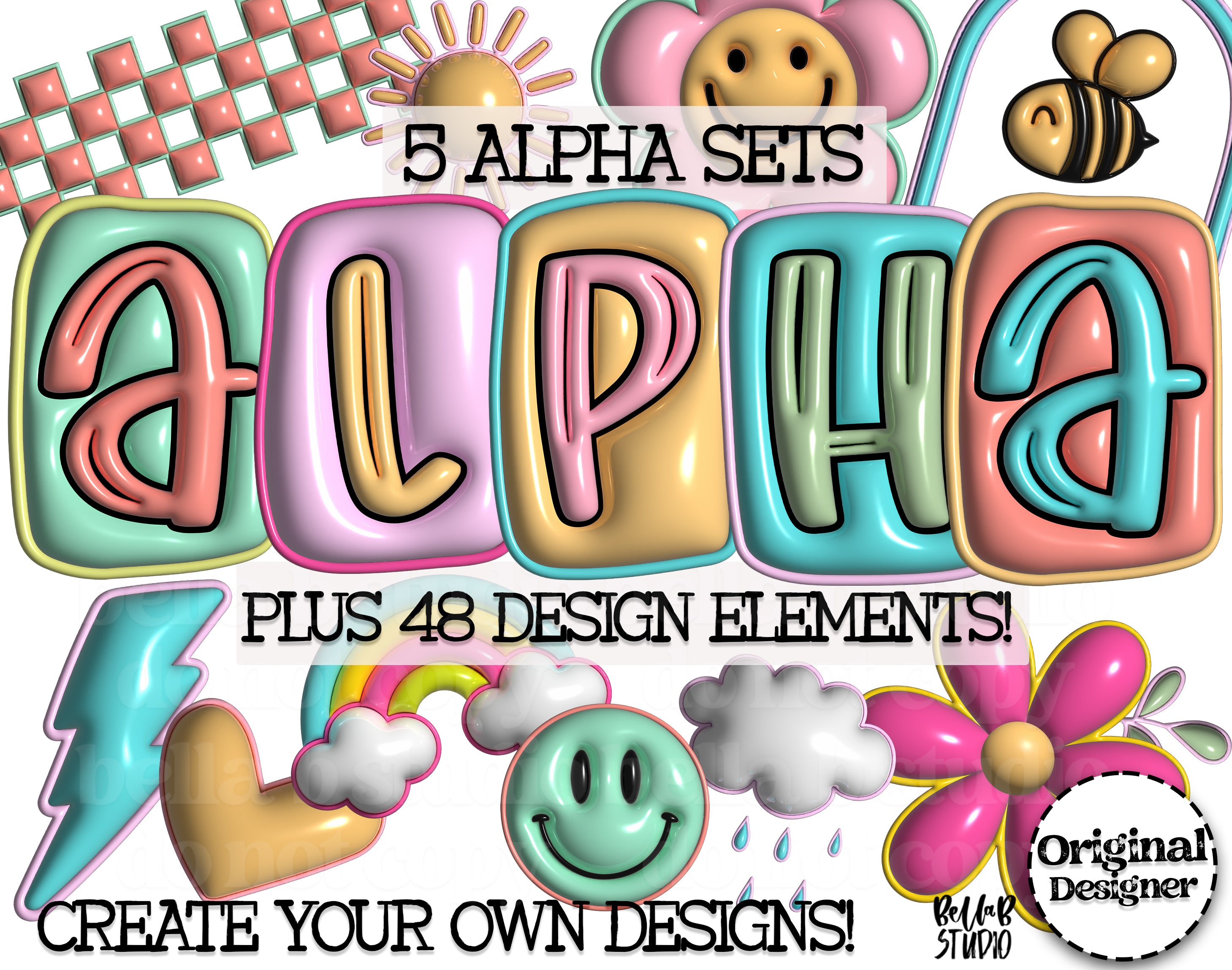 3D Inflated Spring Alpha + Elements Bundle – Bella B Studio