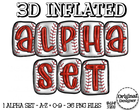 3D Inflated Baseball Alpha Bundle