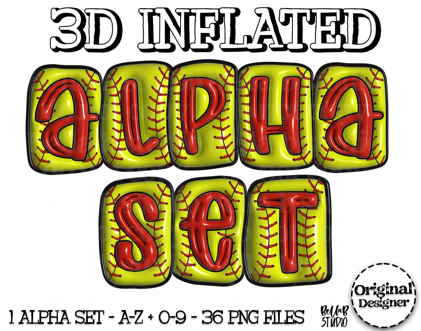 3D Inflated Softball Alpha Bundle