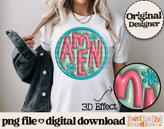 AMEN 3D Inflated PNG Design