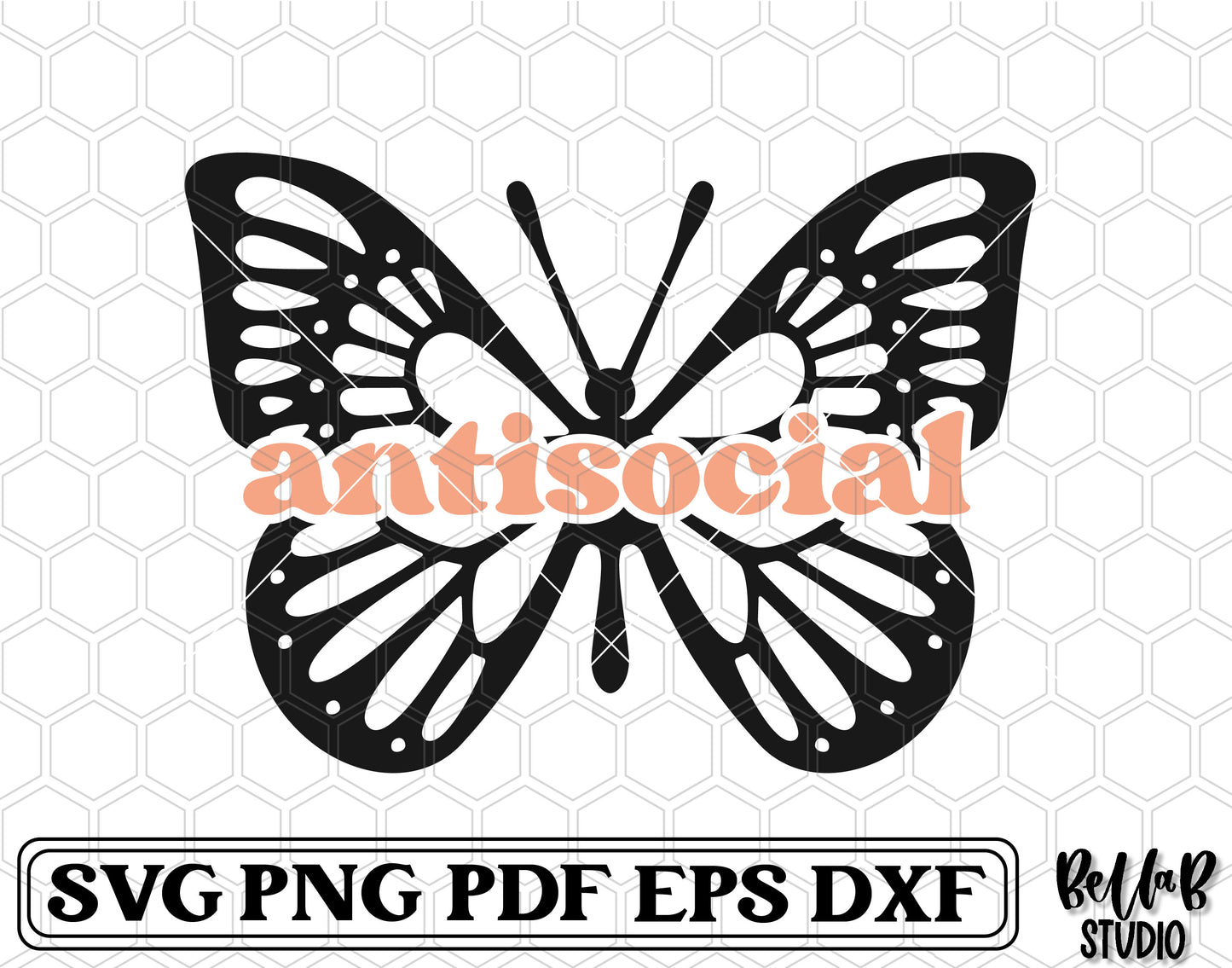 Antisocial Butterfly SVG File