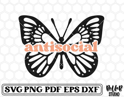 Antisocial Butterfly SVG File
