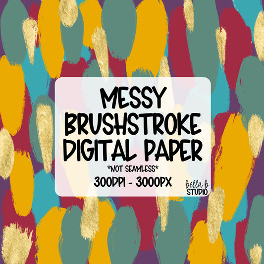 Fall Autumn Messy Brush Stroke Digital Paper PNG