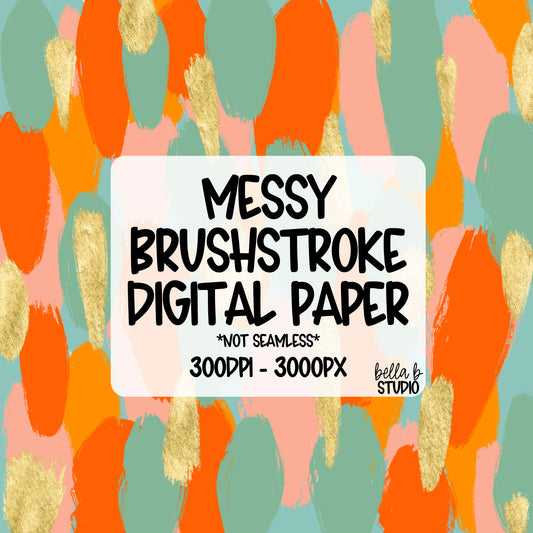 Fall Autumn Messy Brush Stroke Digital Paper PNG