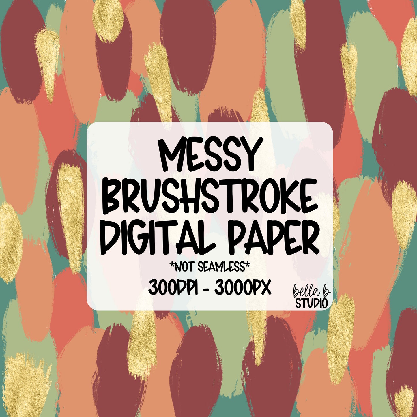 Fall Autumn Messy Brush Stroke Digital Paper PNG