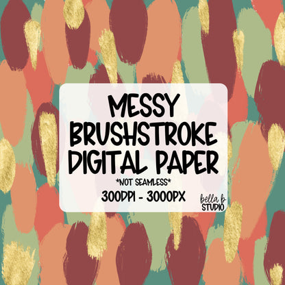 [BUNDLE] Fall Autumn Messy Brush Stroke Digital Paper PNG