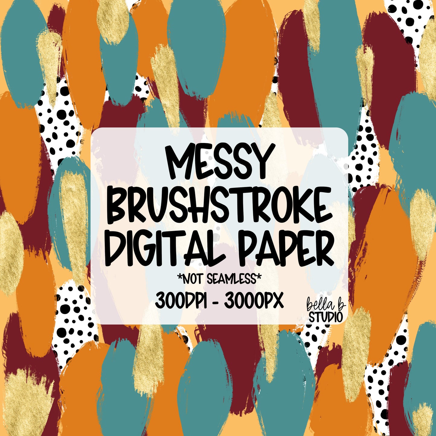 Fall Autumn Messy Brush Stroke Digital Paper PNG