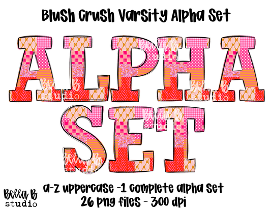 Blush Crush Patchwork Varsity Alpha