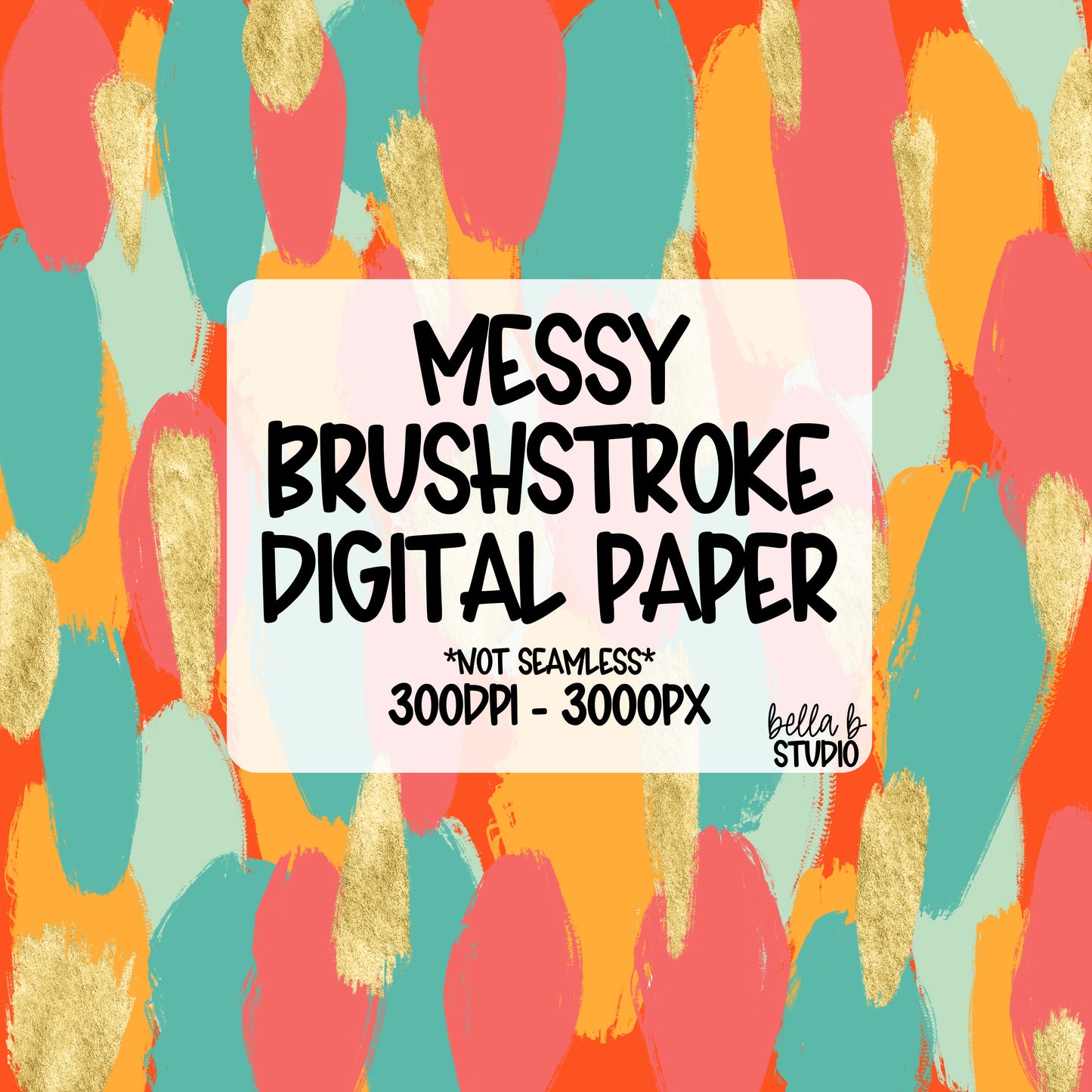 [BUNDLE] Bright Messy Brush Stroke Digital Paper PNG