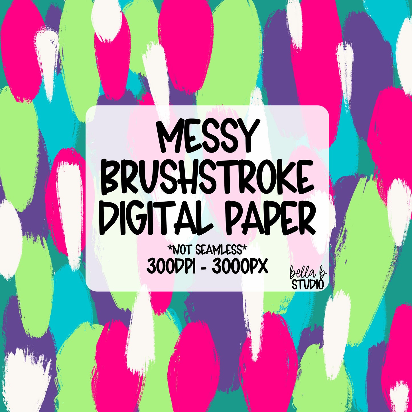 [BUNDLE] Bright Messy Brush Stroke Digital Paper PNG