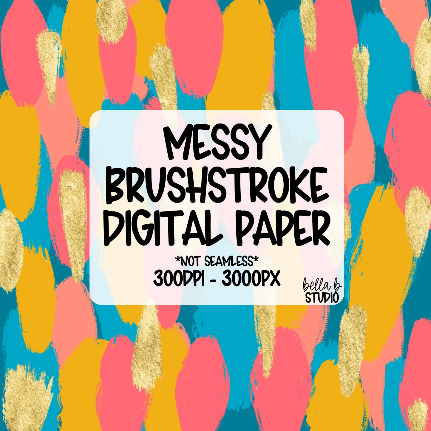 [BUNDLE] Bright Messy Brush Stroke Digital Paper PNG