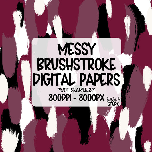 Burgundy Messy Brush Stroke Digital Paper PNG