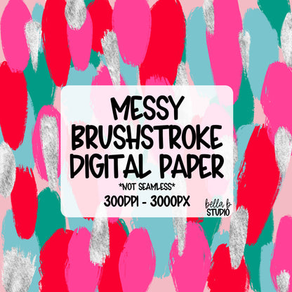 [BUNDLE] Christmas Messy Brush Stroke Digital Paper PNG