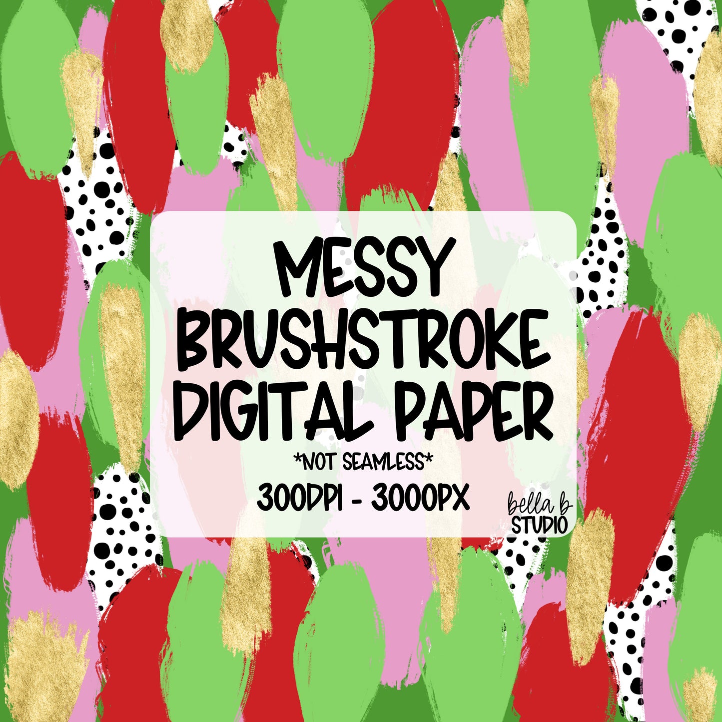 Christmas Messy Brush Stroke Digital Paper PNG