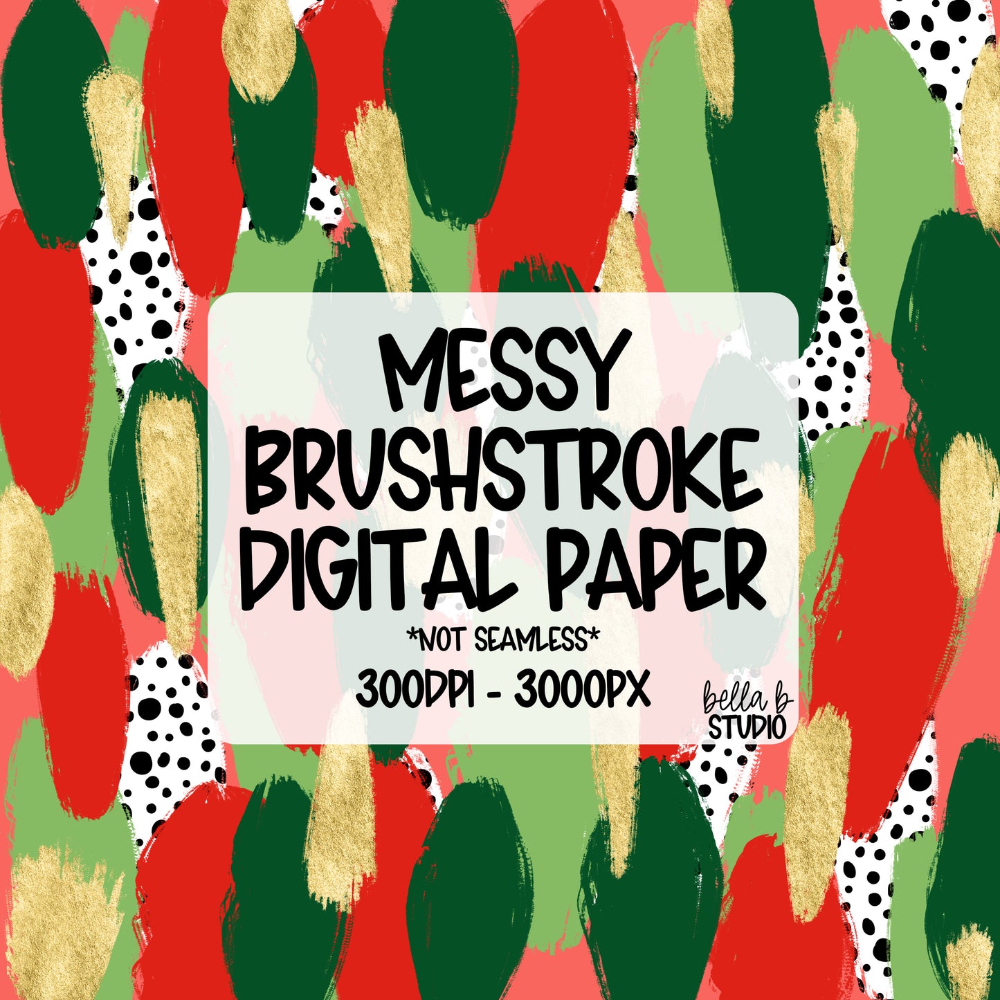 [BUNDLE] Christmas Messy Brush Stroke Digital Paper PNG