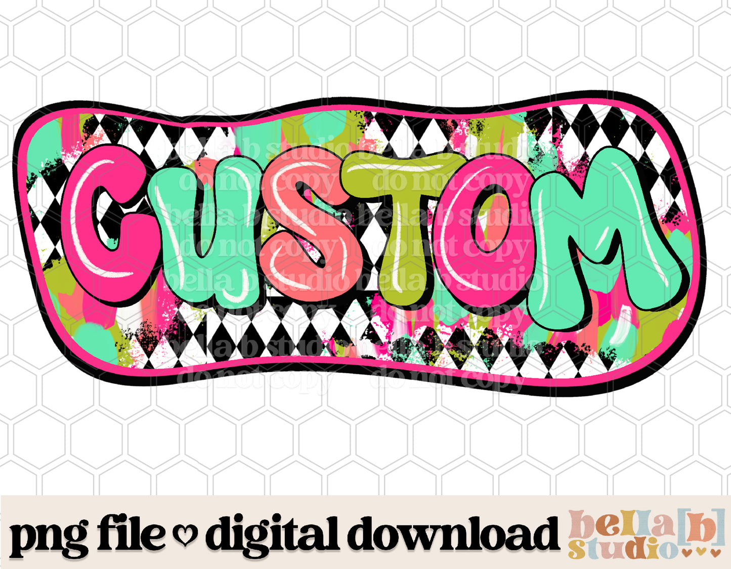 Custom Diamond Brushstrokes Retro PNG Design